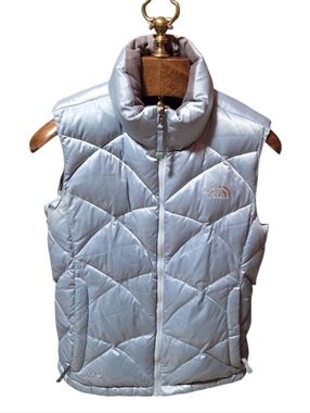 North Face 550 Womens Goose Down Puffer Vest Light Blue Size Medium
